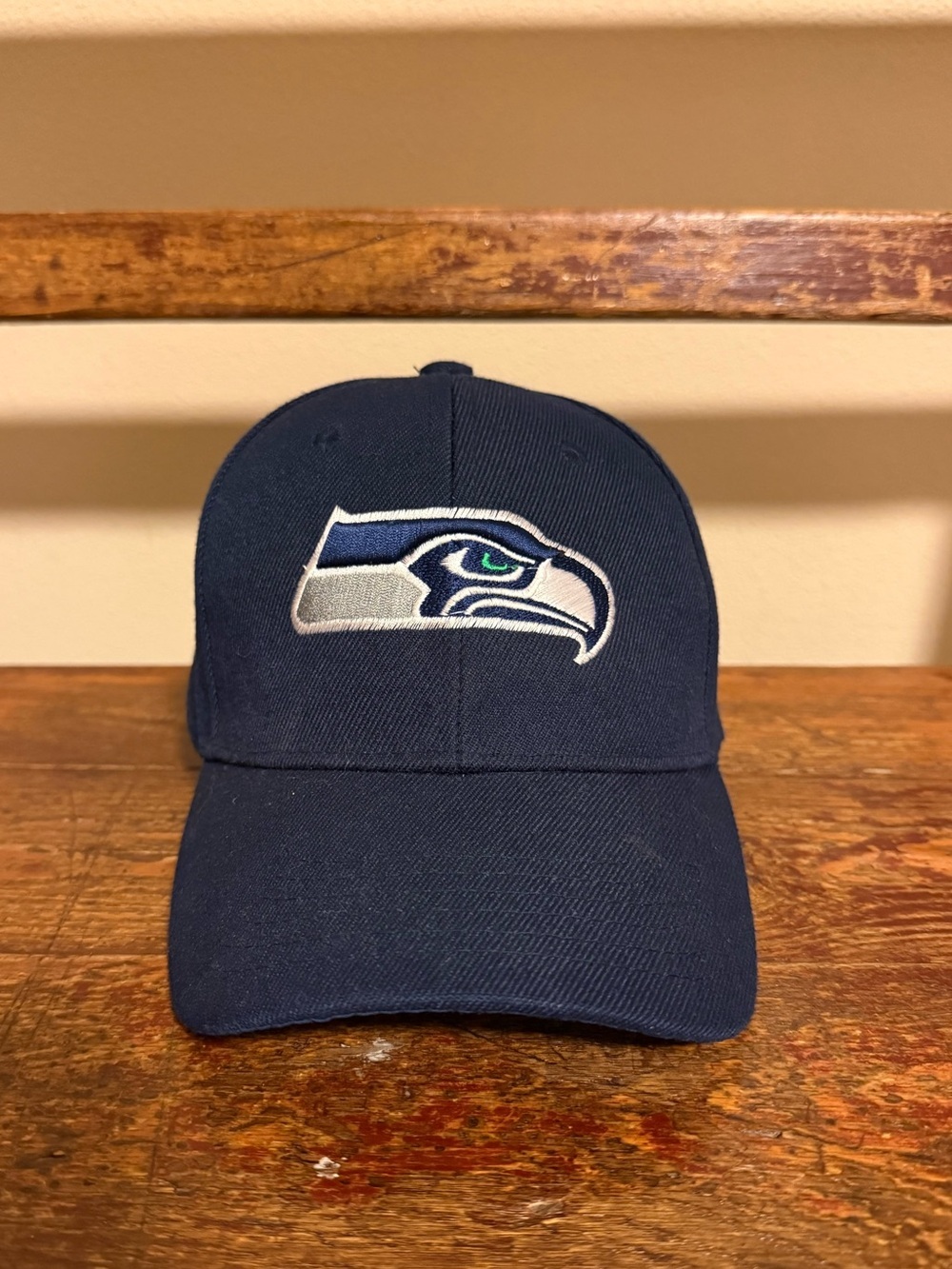 Seattle Seahawks Navy Blue Logo Baseball Cap Hat Football
